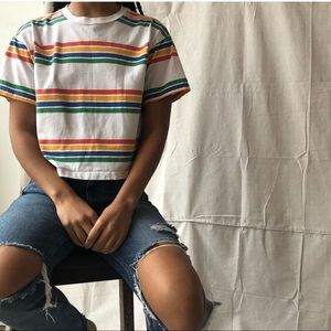 Little boy style tee with stripes size small
